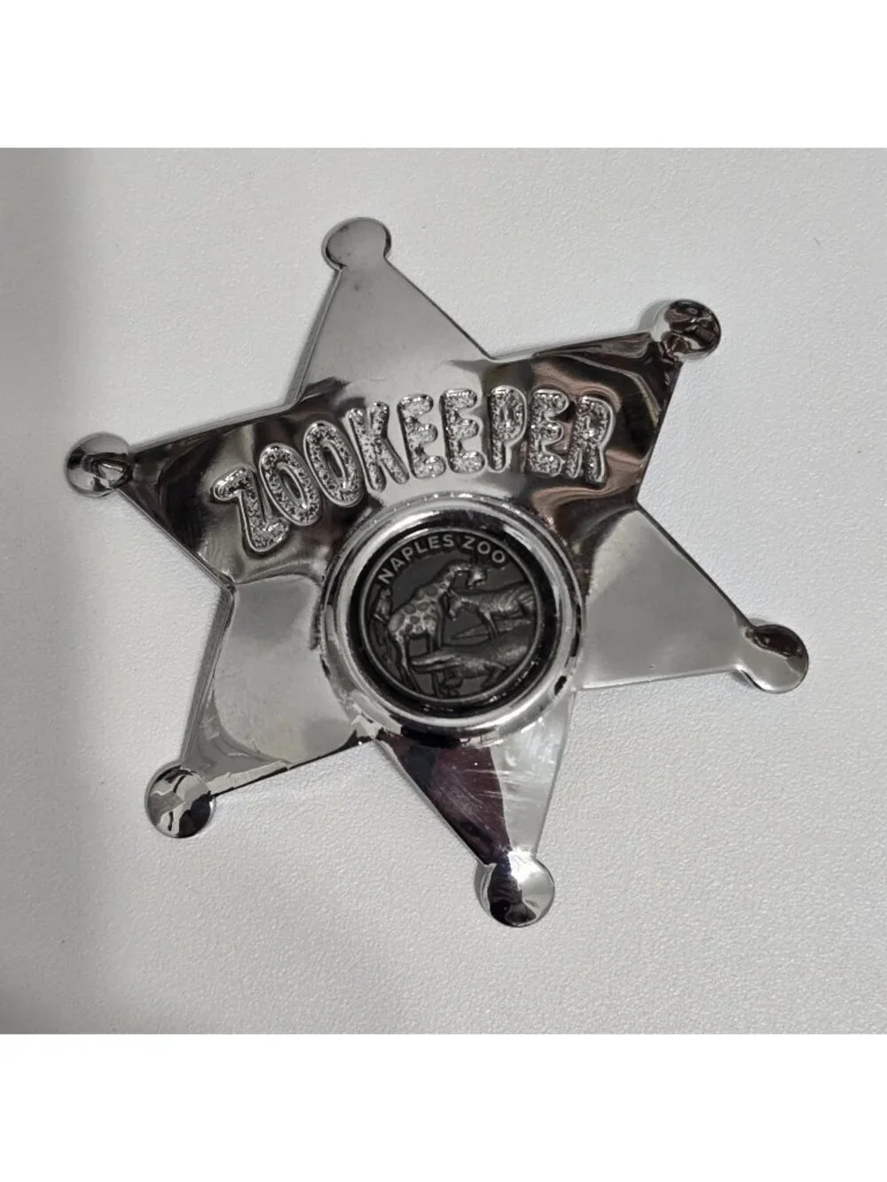 Zookeeper Naples Florida Six-Point Star Badge Souvenir Pin Alligator Giraffe